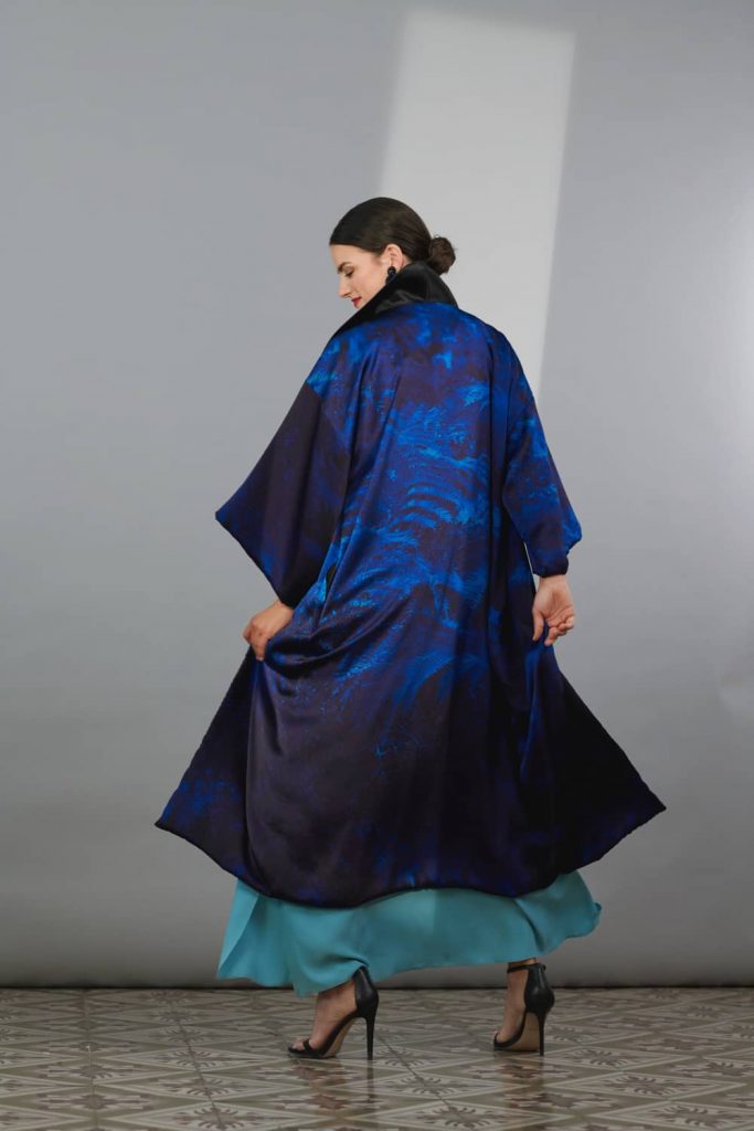 Kimono largo mujer satén vestir invitada